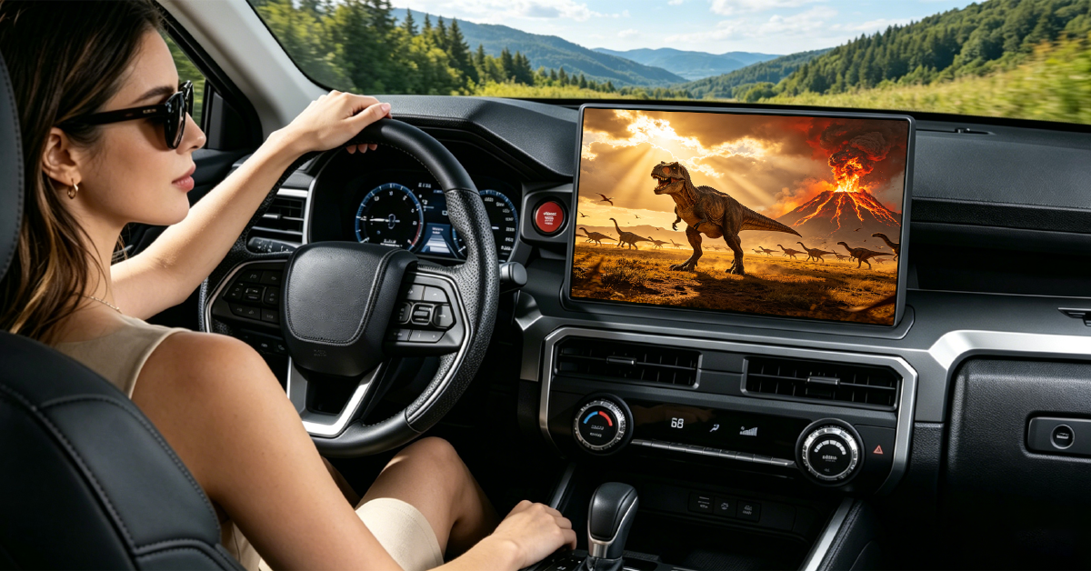 CUSP vehicle-specific Android car stereo with large touchscreen display for GPS navigation, wireless CarPlay, Android Auto and in-car entertainment