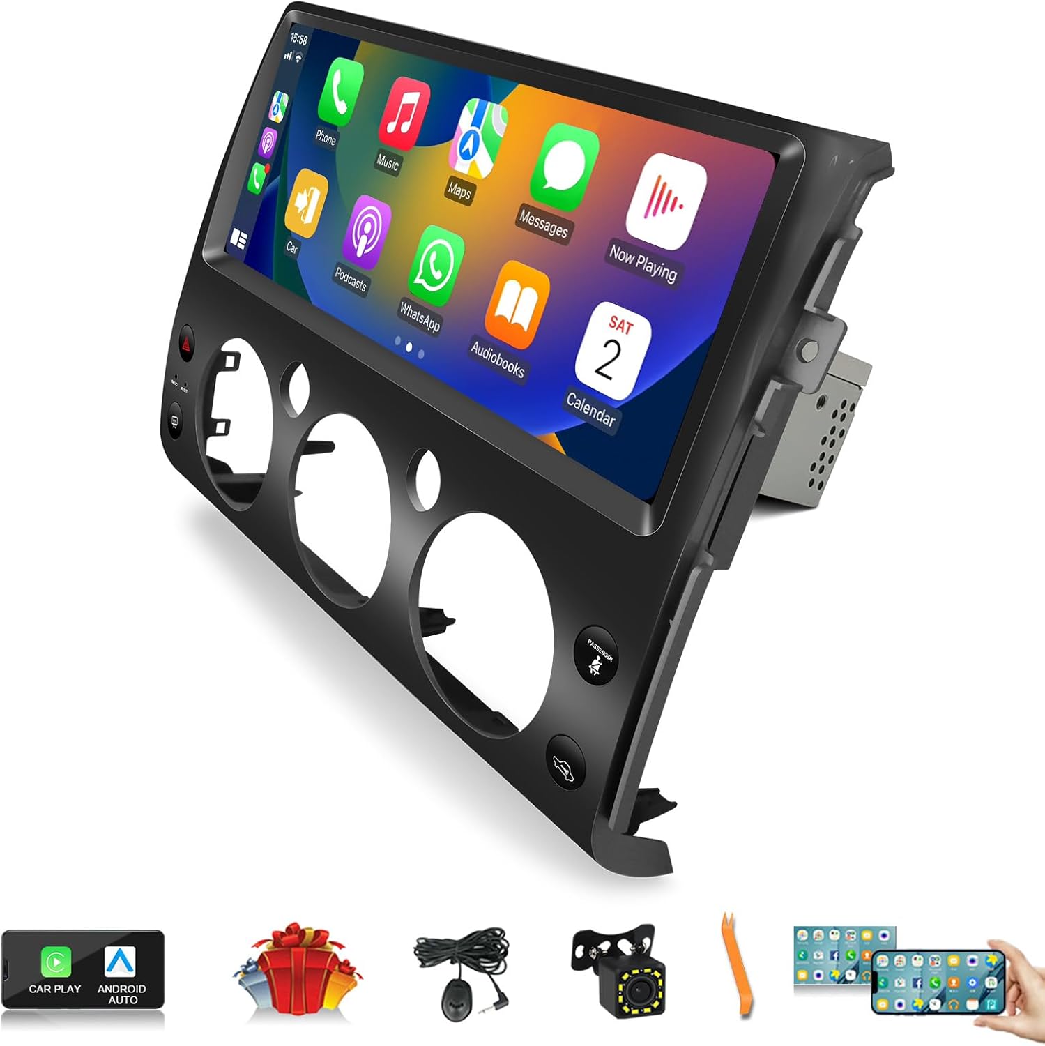 CUSP 12.3 Inch Android Car Stereo for Toyota FJ Cruiser 2006-2021, PX5 4GB+64GB Black Head Unit with CarPlay, Android Auto, GPS Navigation, Bluetooth, WiFi, Voice Control