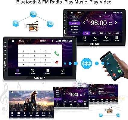 CUSP LX-1018 10.1 Inch Double Din Car Stereo with CarPlay & Android Auto