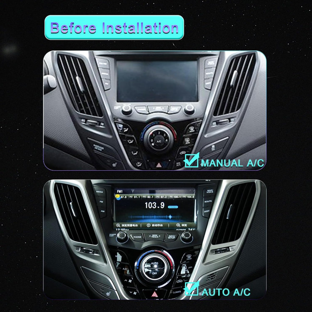 Hyundai Veloster before and after dashboard installation reference