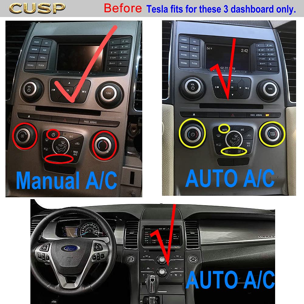 Ford Taurus dashboard A/C type fitment reference for CUSP head unit
