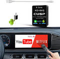 CUSP Wireless CarPlay AI Box for Cars with OEM Wired CarPlay, Qualcomm 8-Core 4GB+64GB Android Multimedia Adapter with Wireless CarPlay, Wireless Android Auto, 4G SIM, GPS, WiFi, Bluetooth