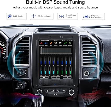 CUSP 12.1 Inch T-Style Android Car Stereo for Ford F-150/Raptor 2015-2021, F-250 F-350 F-450 2017-2021, PX6 4GB+64GB, CarPlay Android Auto GPS WiFi Bluetooth DSP