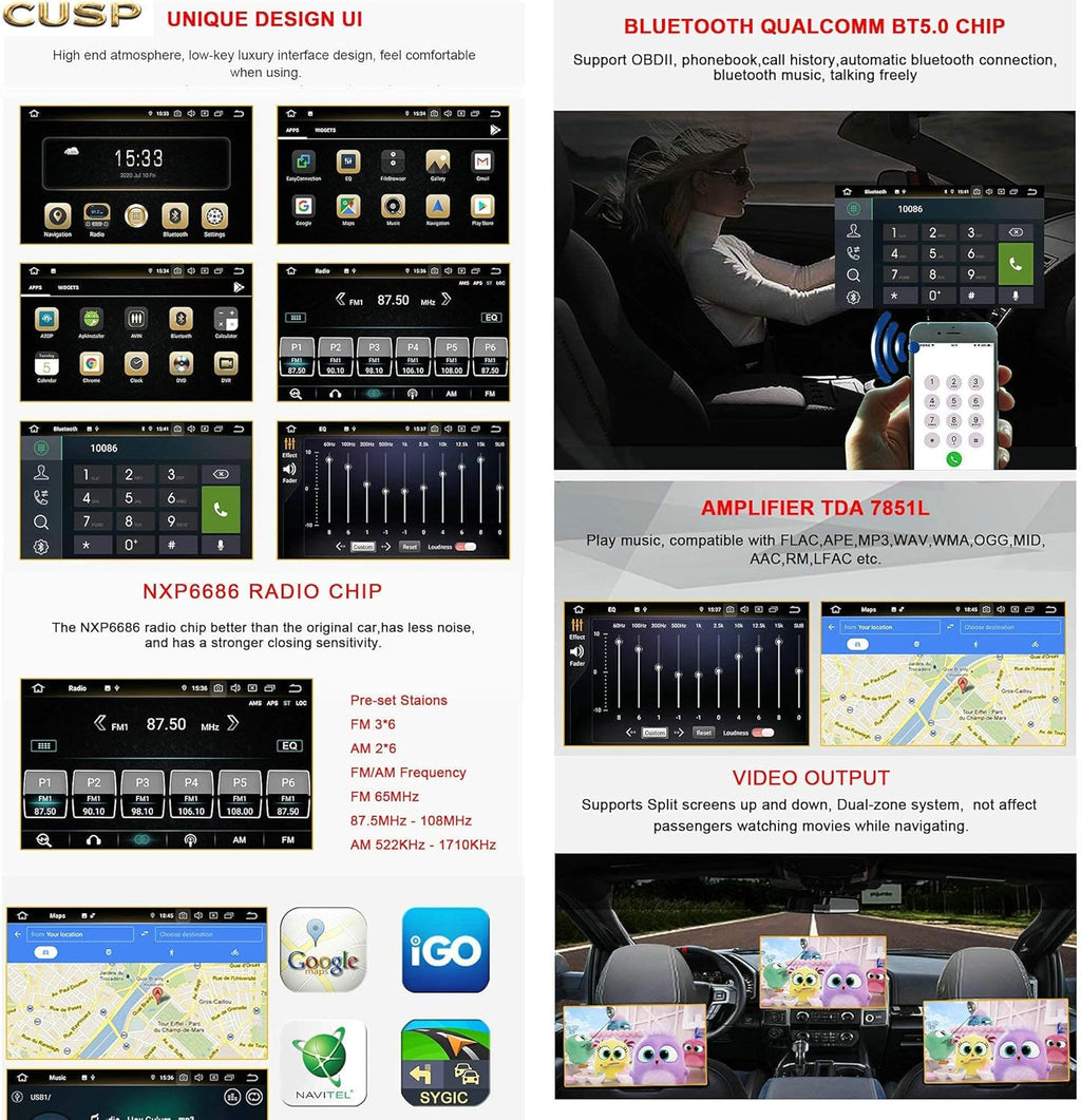 CUSP 12.3 Inch Android Car Stereo for Toyota FJ Cruiser 2006-2021, PX5 4GB+64GB Black Head Unit with CarPlay, Android Auto, GPS Navigation, Bluetooth, WiFi, Voice Control