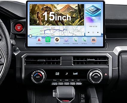 CUSP 15 Inch Android Car Stereo for Toyota Tacoma 2024-2026 & 4Runner/X-Runner 2024-2026, Qualcomm 6125 8GB+128GB, Wireless CarPlay Android Auto GPS WiFi DSP