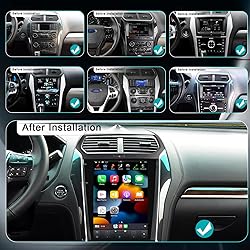 Ford Explorer 2011-2019 dashboard fitment and after installation reference