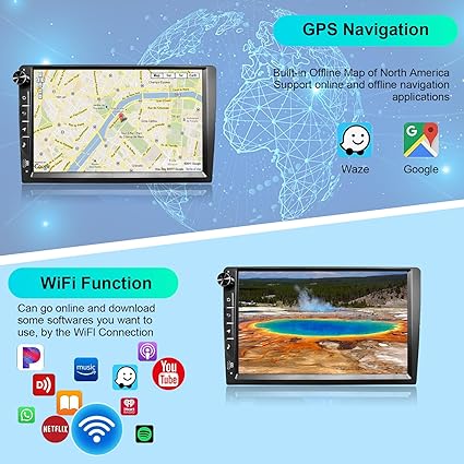 CUSP 9 Inch Universal Android Car Stereo Radio, TS7 2GB+32GB, Wireless CarPlay Android Auto, GPS Navigation, Bluetooth WiFi, In-Dash Tablet Kit