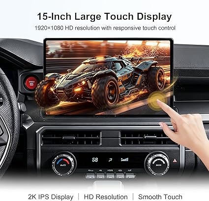 CUSP 15 Inch Android Car Stereo for Toyota Tacoma 2024-2026 & 4Runner/X-Runner 2024-2026, Qualcomm 6125 8GB+128GB, Wireless CarPlay Android Auto GPS WiFi DSP
