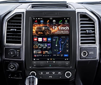 CUSP 12.1 Inch T-Style Android Car Stereo for Ford F-150/Raptor 2015-2021, F-250 F-350 F-450 2017-2021, PX6 4GB+64GB, CarPlay Android Auto GPS WiFi Bluetooth DSP