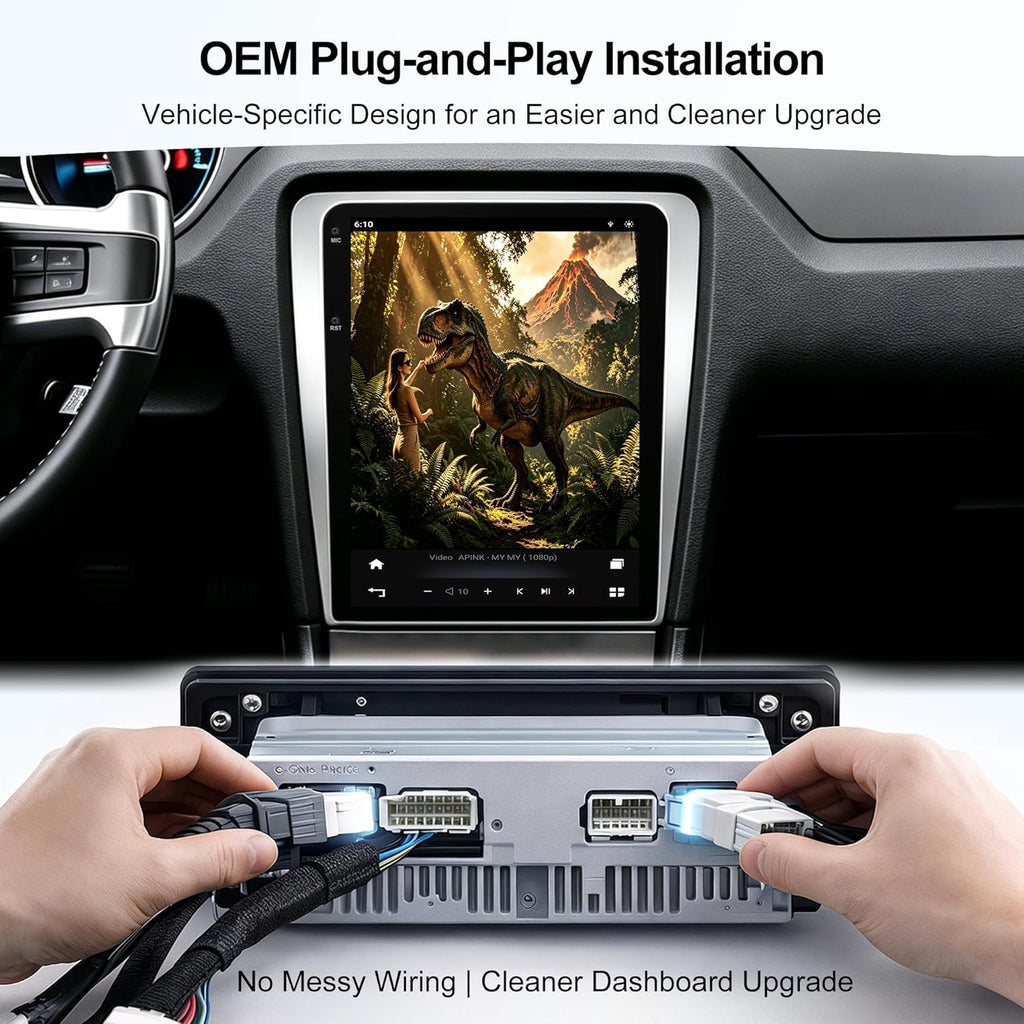 CUSP 12.1 Inch Android Car Stereo for Ford Mustang 2010-2014, Qualcomm 8GB+128GB, Wireless CarPlay Android Auto GPS Navigation WiFi Bluetooth DSP Voice Control
