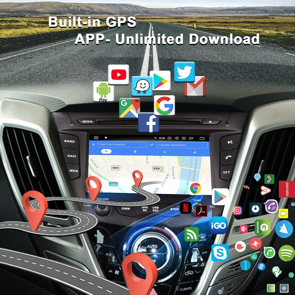 Bluetooth WiFi GPS navigation app functions for CUSP Android car stereo