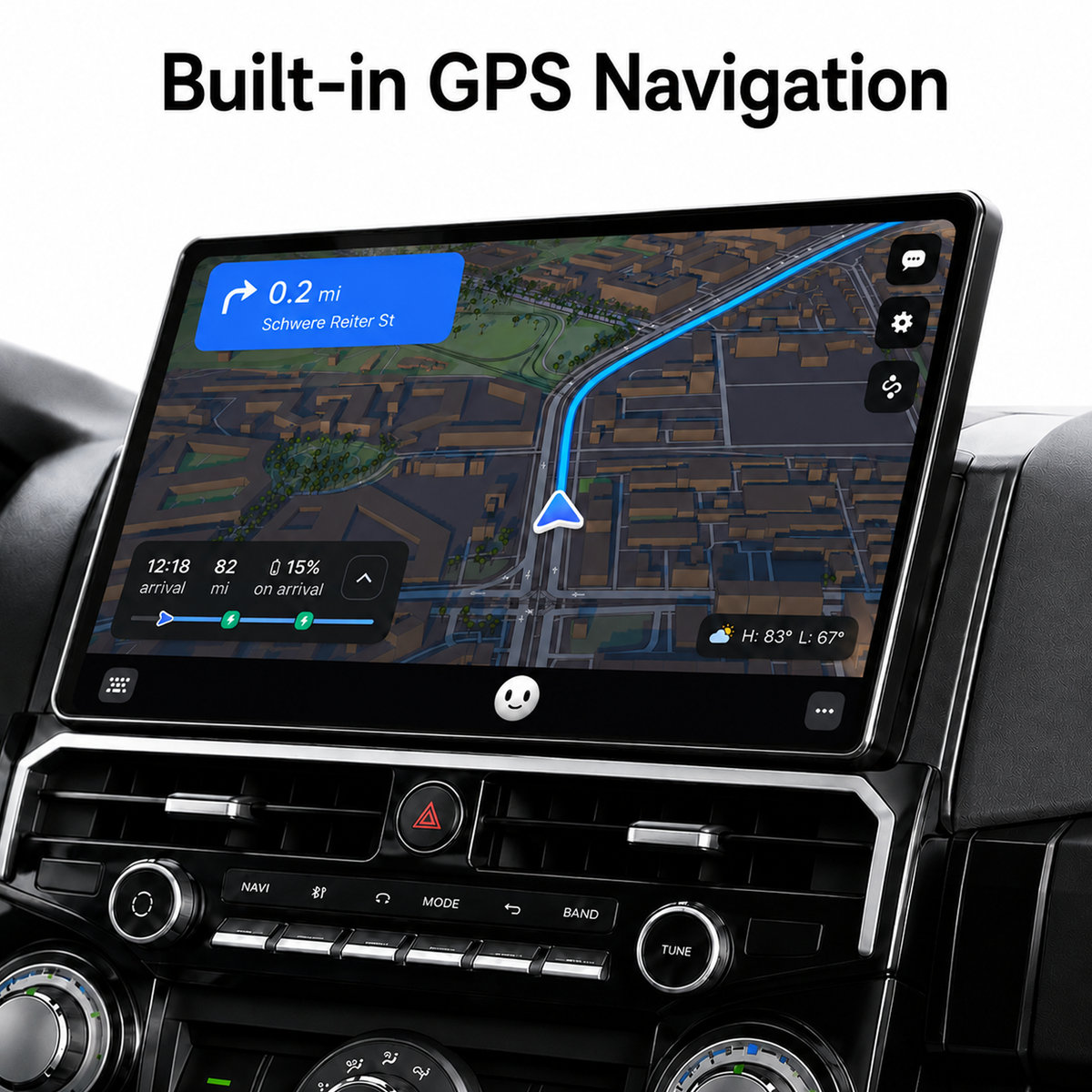15" Android Car Stereo for Toyota 4Runner 2010-2024  head unit featuring CarPlay, Android Auto, GPS navigation, WiFi, Bluetooth and steering wheel control support.